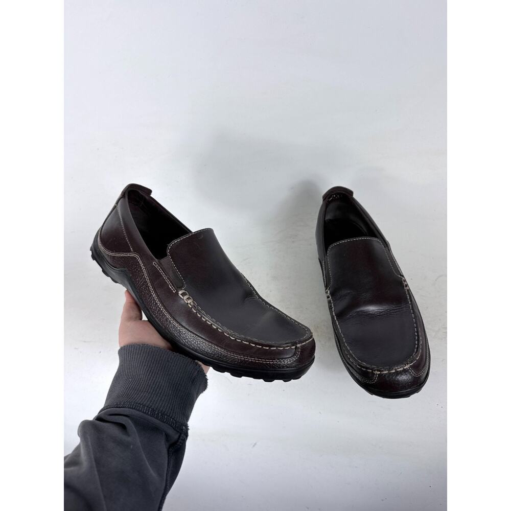 Cole Haan Tucker Venetian Slip-On Loafers Mens 10.5 Dark Brown Leather Round Toe